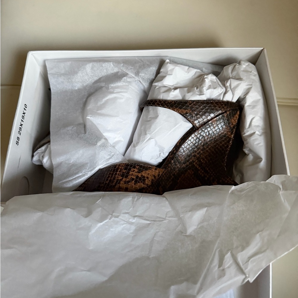 SCHUTZ Tan Snake Print Heels - Picture 8 of 10